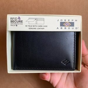 Black Joseph Abboud Bi Fold Wallet With Card Case Genuine Leather
